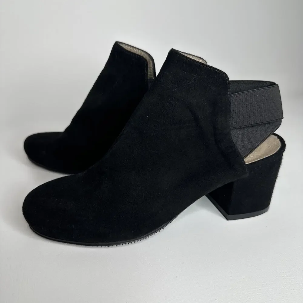 Boucherel Womens Size 6.5 EU 37 Black Suede Slingback Kitten Heels Pumps Shoe